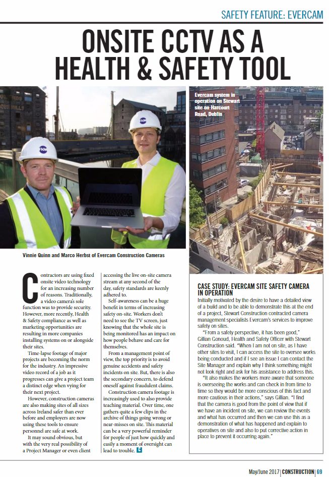 Construction Magazine Feature Evercam Health & Safety Tool