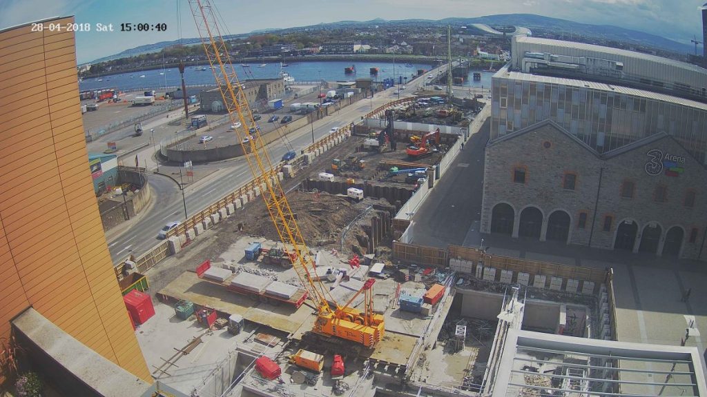 construction site overview from above