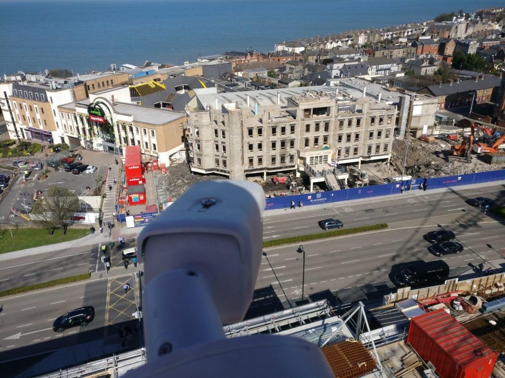 image of a construction camera facing the street 