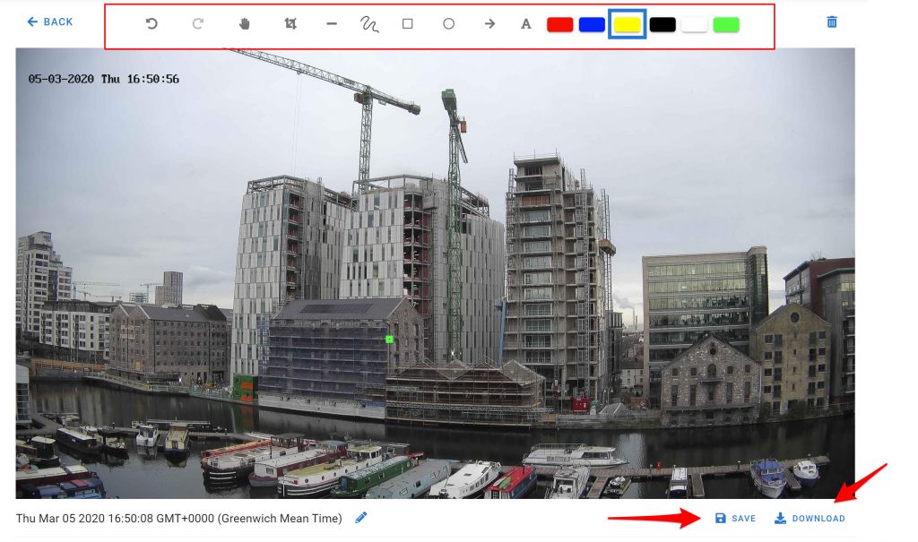Construction project snapshot from Evercam dashbord