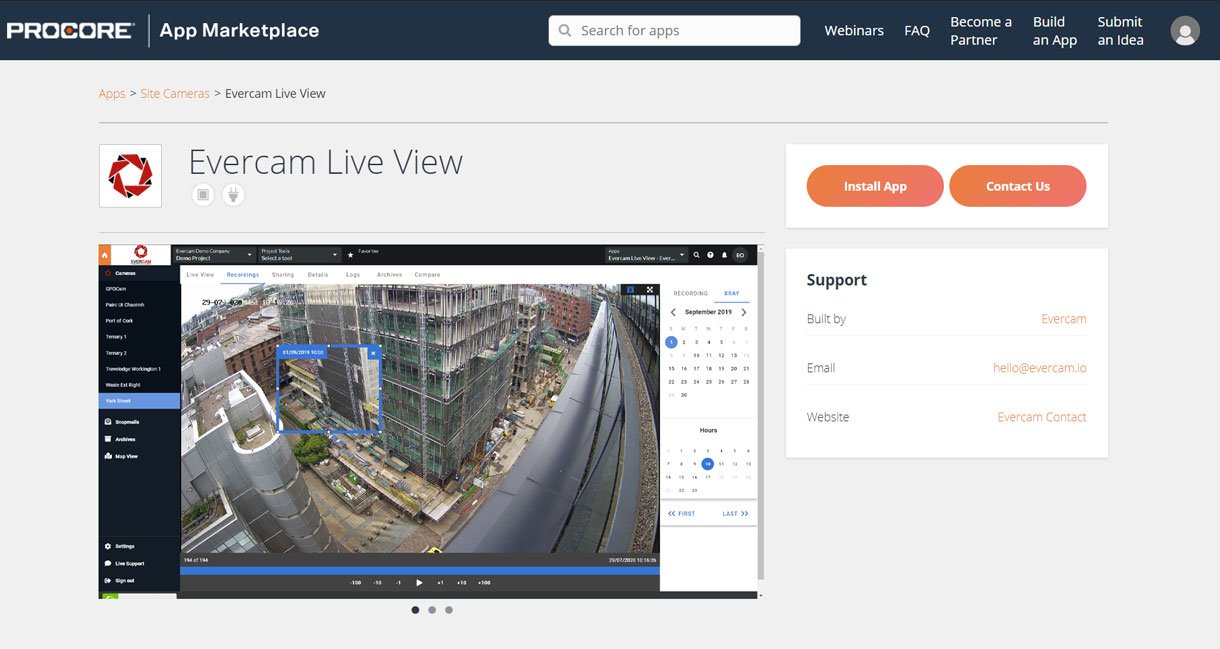Evercam & Procore Integration