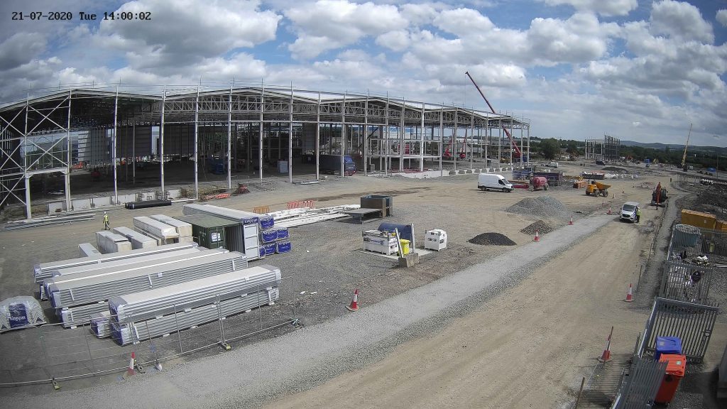 Camera view of Unit A construction site