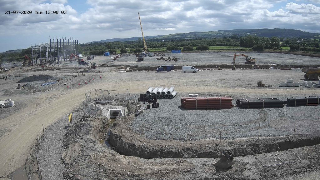 Camera view of Unit A construction site