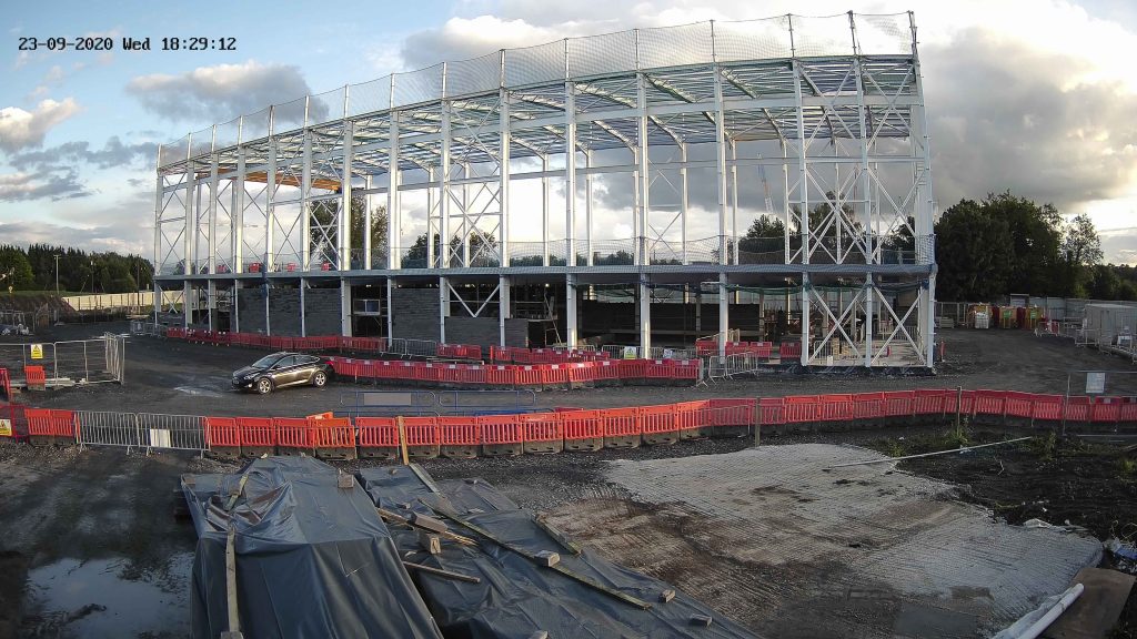 Camera view of the construction process