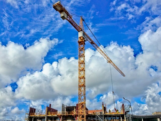 view of a construction tower crane