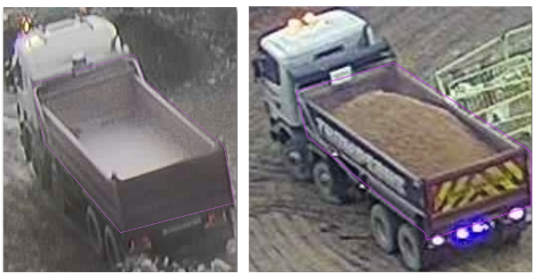 Trucks in construction site