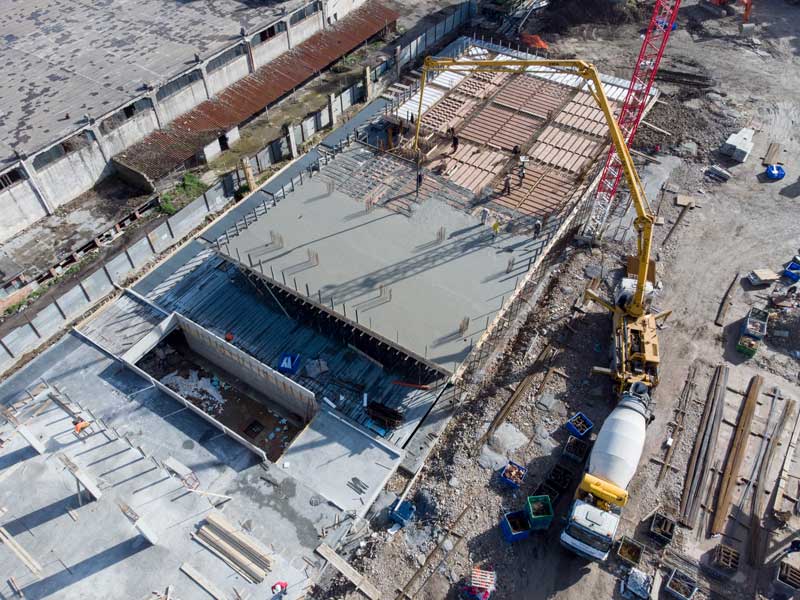 A drone shot of construction site. Source: Courtesy