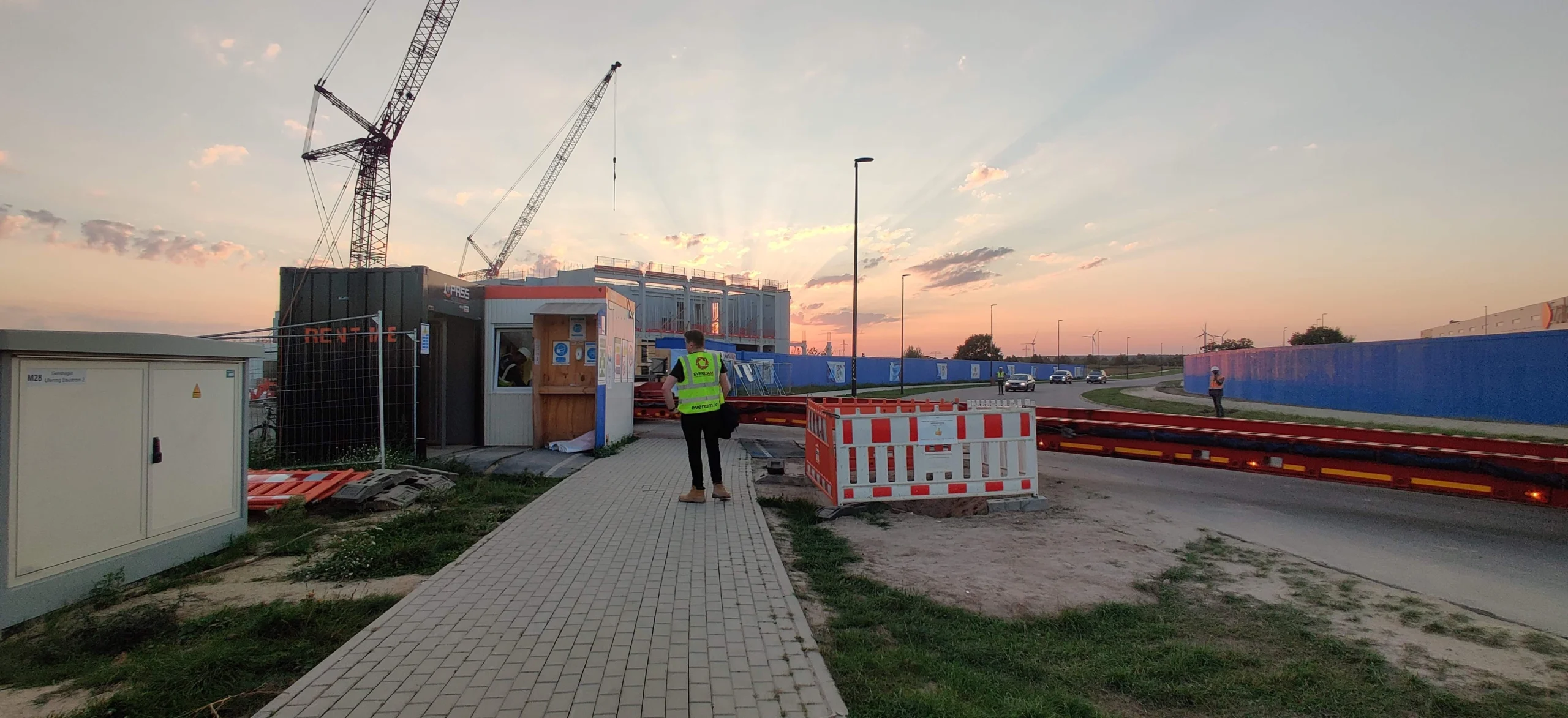 Jeff Deasy of Evercam at a data center construction site