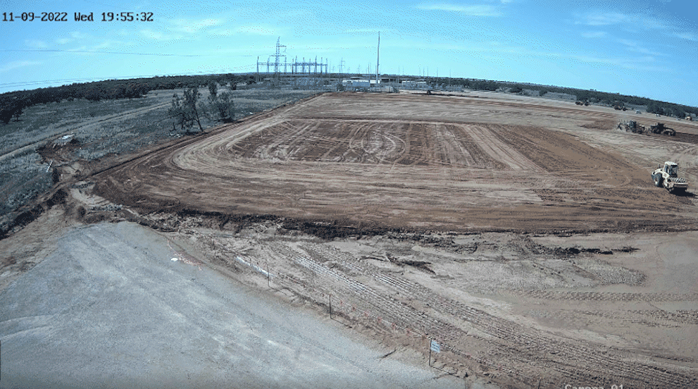 Evercam progress screenshots of EnergyConnect site - Transgrid