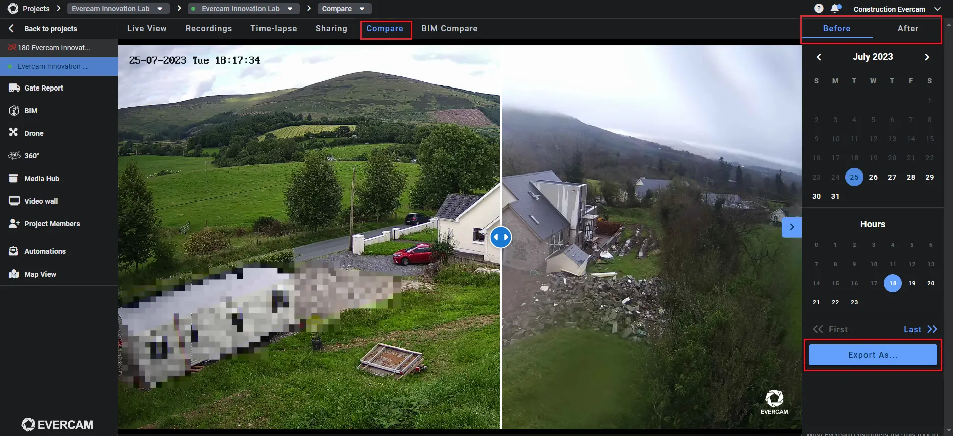 Evercam compare tool