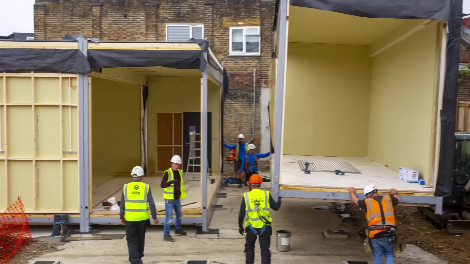 Installing modular units at East London Project